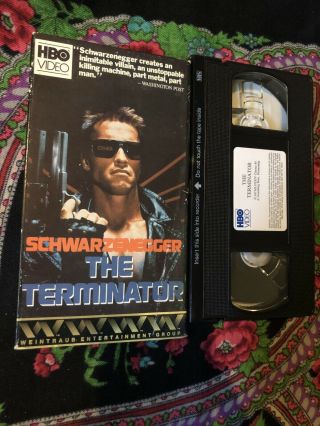 The Terminator Vhs 1984 Hbo Video Rare Weintraub Release Schwarzenegger Screened
