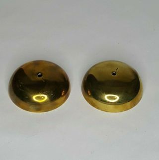 Antique Wood Wall Base Solid Brass Telephone Bells 3 " Phone Part/ Parts 26b