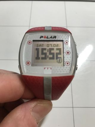 Rare Polar Ft7 Heart Rate Monitor Red And Silver No Strap Watch Only