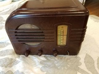 Vintage 1940 General Electric Ge - 54 Art Deco Bakelite Tube Radio Rare Ge