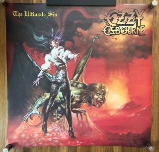 Ozzy Osbourne The Ultimate Sin Ultra Rare 36 X 36 Promo Poster 1986