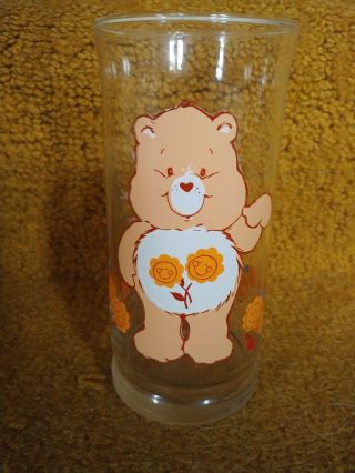 Care Bears Friend Bear Pizza Hut Glass 1983,  Hard To Find,  Rare,  Retro