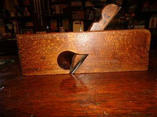 Antique Greenfield Tool Co.  Adjustable Wooden Rabbet Block Plane 1/4 Sawn Oak