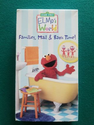 Elmos World Families Mail & Bath Time Vhs Rare