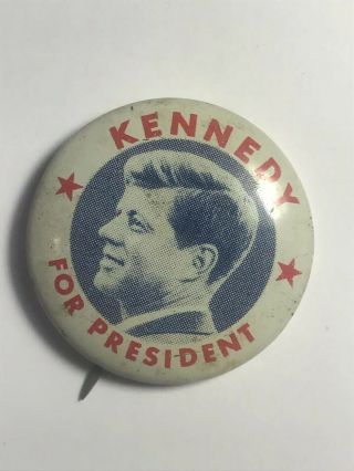 1960’s Jfk Kennedy For President Litho Stars Portrait Campaign Button Rare