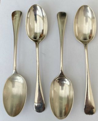 Lovely Quality Vintage Set Of 4 Walker & Hall Silver Plated Table Spoons 8”