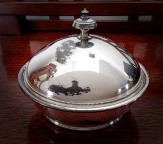 Antique Simpson Hall Miller & Co.  Silverplate Butter Dish - 1800s - Treble Plate