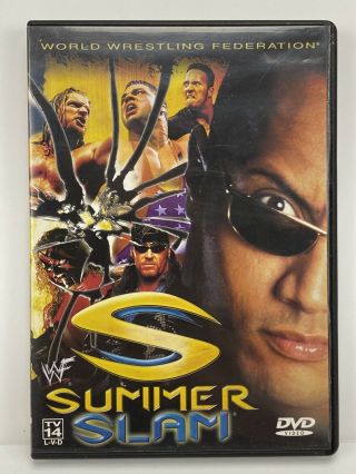 Wwf Summerslam 2000 (dvd,  2000) Wwe Rare Rock Hhh Kurt Angle Undertaker Kane