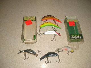 6 Vintage Heddon Tiny Clatter Tad Tadpolly Fishing Lure Trout Salmon Hook Bait