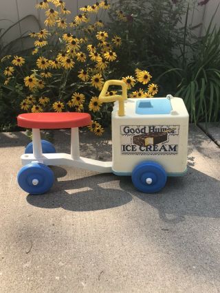 Vtg 70s Rare Playskool Good Humor Ice Cream Truck Riding Kids Toy.