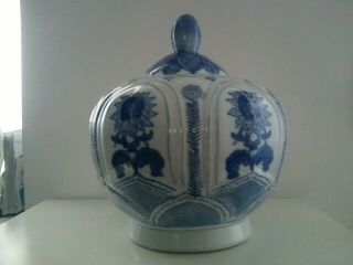 Chinese ?? Oriental Ginger Jar Vase Blue And White See Photos