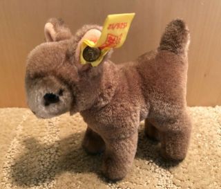 Vintage Rare Steiff Plush Goat Made In Western Germany 1526/12 With Ear Tag