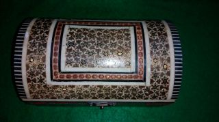 vintage / antique Micro Mosaic dome topped inlaid Trinket Box.  micromozaic 2