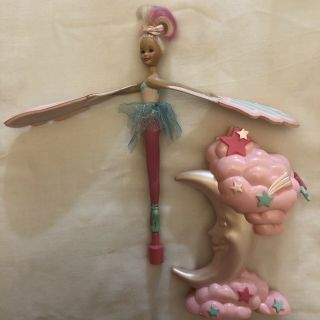 1994 Vintage Sky Dancer Fairy Doll With Moon Stars Display Base Launcher