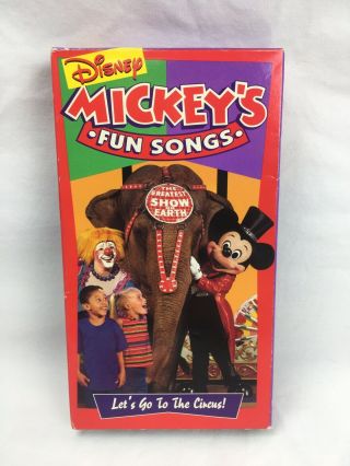Sing Along Songs - Mickeys Fun Songs: Lets Go To The Circus (vhs,  1994) Rare