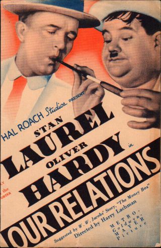 Our Relations Laurel & Hardy Movie Herald From The 1936 Movie Rare
