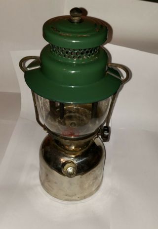 Rare Vintage Coelman Lantern 242b Green Nickel Crome Date Stamped 6 2 242 B