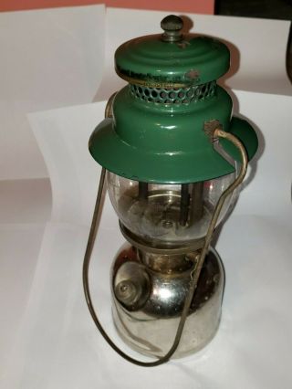 Rare Vintage Coelman Lantern 242B Green Nickel Crome Date Stamped 6 2 242 B 2