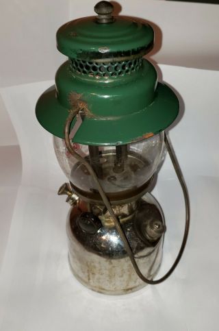 Rare Vintage Coelman Lantern 242B Green Nickel Crome Date Stamped 6 2 242 B 3