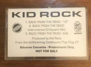 Kid Rock Back From The Dead 1992 Rare Promo Cassette Tape Single Rap Rock K1