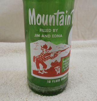Vintage “rare” Mountain Dew “ Filled By Jim And Edna ” 10 Oz.  Bottle