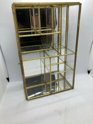 Vintage Brass And Glass Trinket Display Case 7 Compartment 9 1/2 "