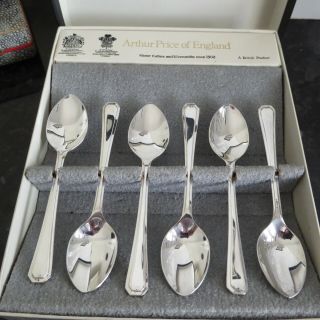 Vintage Silver Plate Boxed Set Of 6 Tea Spoons Teaspoons By Arthur Price