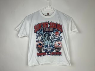 Vintage 2000 Yankees Vs Mets Subway World Series Shirt Size Xl Rare Mlb York