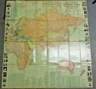 Scarborough’s Map Of The World - Double Sided 1907