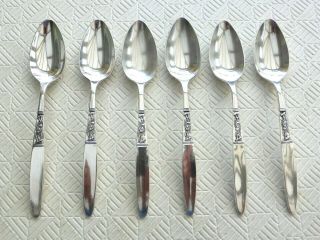 Set Of 6 X Vintage Silver Plated De Montfort Grace Dessert Spoons 1530456/462