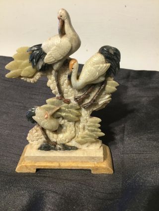 Vintage Old Carved Soap Stone? Decorative Oriental Birds