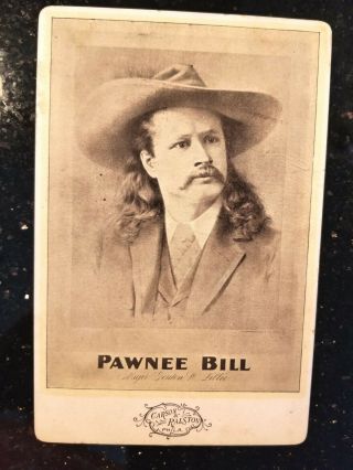 Rare C1890s Pawnee Bill Promo Wild West Show Cabinet Card Photo Philadelphia Pa