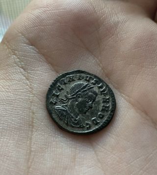 Roman Coin,  Licinius (308 - 324) Folis,  Silver - Plated,  Very Rare,  Fine,  And Authentic