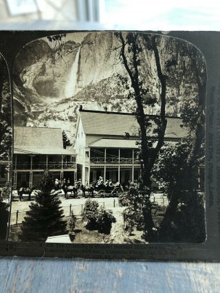 Antique Stereoview Card Photo 1903 Sentinel Hotel Yosemite Falls Valley Ca