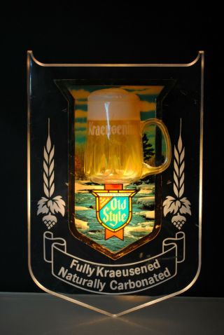 Rare Vintage Lighted Old Style Beer Sign With Animated Bubbling Beer Mug