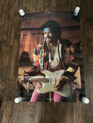 Rare Jimi Hendrix 1977 Vintage Guitar Music Poster