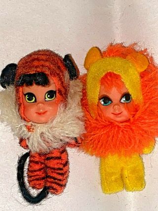 1960s Vintage Mattel Liddle Kiddle Animiddle Lucky Lion Tiny Tiger Pins Doll