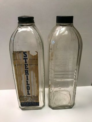 Two Antique Undertaker Supply Co Embalming Bottles