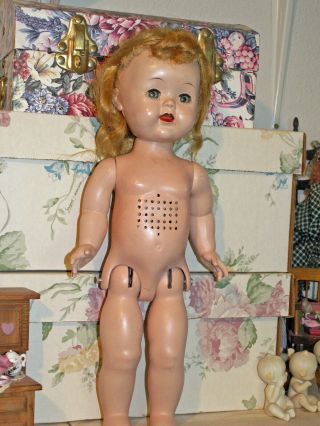 Eegee Susan Stroller Walker Doll Hard Plastic 16 " Blonde Hair Crier Tlc