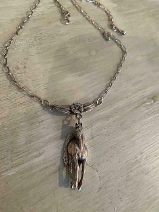 Rare Vintage Horse Necklace,  Sterling Silver,  Heavy,  Quality,  Navajo?