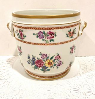 Tiffany & Co Hand Painted French Porcelain Cache Pot Vase Rare Vintage