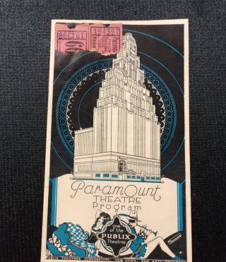 Rare 1927 York City Nyc Paramount Theatre Publix Program Oct.  1927
