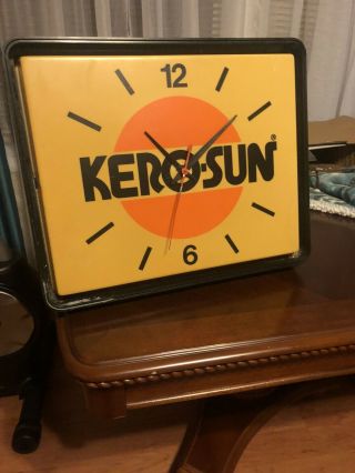 Vintage Rare Kero - Sun Advertising Electric Clock Dualite Inc