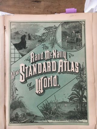 Rare Vintage 1890 Rand Mcnally Standard Atlas Of The World: Antique Maps