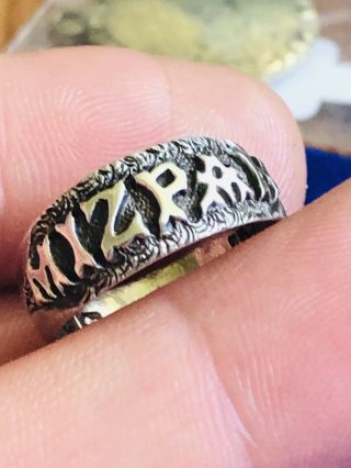 Antique Victorian Silver Mizpah Ring Rare Collectable Late 1800s Size Q