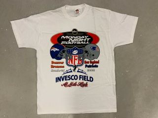 Vintage Rare Monday Night Football Patriots Vs.  Broncos Abc Graphic Shirt