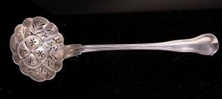 Quality Vintage Pierced Silver Plated Ladle By Christofle France Scales Mark