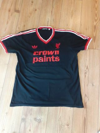 Vintage 1985 Liverpool Crown Paints Shirt Rare Black Adidas Prototype
