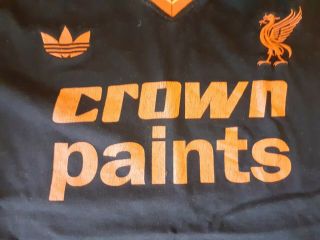 Vintage 1985 Liverpool Crown Paints Shirt Rare black adidas prototype 3