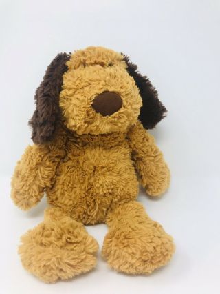 Manhattan Toy Co Rare Tan Brown Puppy Dog Plush Soft Stuffed Animal 12” Euc